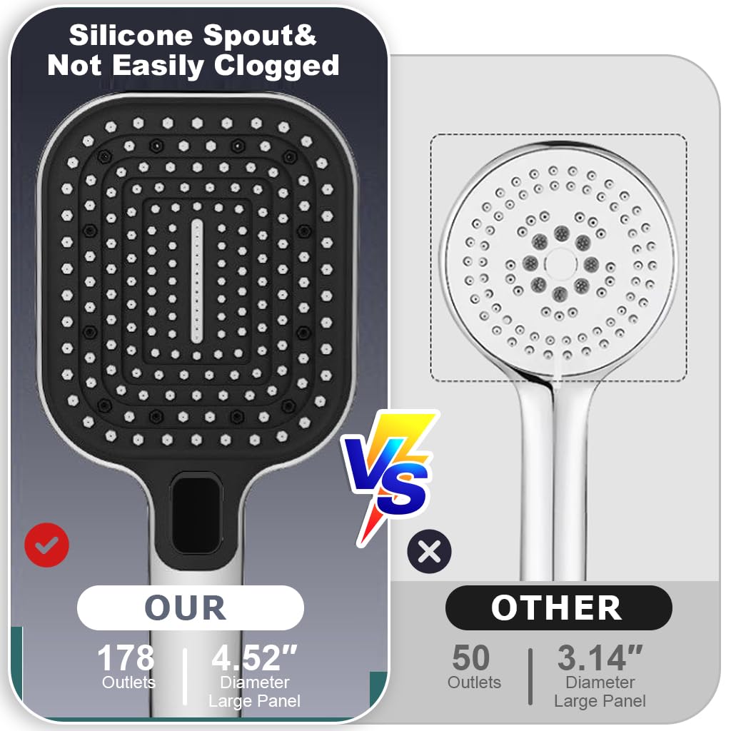 HASTHIP® High Pressure Shower Heads With 3 Spray Modes, Quality Construction, Adjustable Stream Settings, Ideal For Homes And Apartments, Polished Chrome Finish