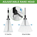 HASTHIP Garden Rake for Lawn and Yard with 15 Stainless Steel Teeth and 5.6ft Handle | DIY Assembly Tool