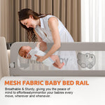 HASTHIP® Bed Guard Rail for Toddlers - 180CM Adjustable Heights & Folding up Portable Bed Railing for Baby - Toddler Bed Rails Guard for Crib, Twin, Bunk,Full Size