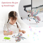 HASTHIP DIY 5D Diamond Painting Art Kit for Dreamy Unicorn 9.3 in Desk Decoration with Tools and Color Gems