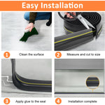 Rubber Door Sweep Weatherproof Door Seal Strip Non-sticky Door Window Weather Stripping, Door Weatherstrip, Door Seal Strips, Weather Stripping for Doors and Windows, 88mm width, 9.84ft