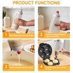 HASTHIP Pancake Batter Dispenser for Cupcakes and Muffins with Stainless Steel Blender Ball | Food Grade Reusable Mixer Bottle Featuring Integrated Scraper