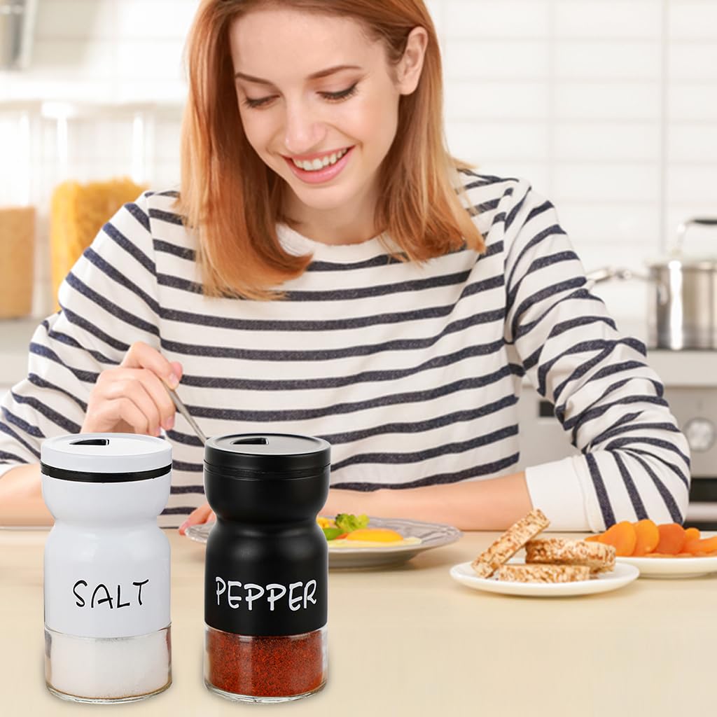 HASTHIP Spice Jars 2Pcs for Kitchen with Airtight Lid and Folding Funnel | Glass Dispenser Set