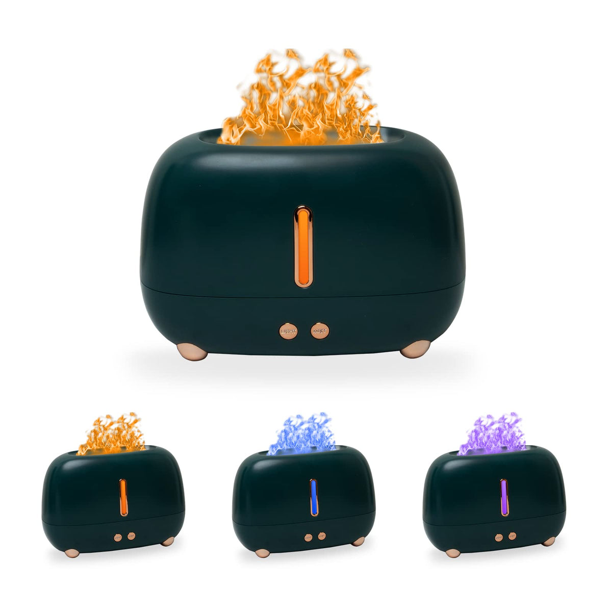 HASTHIP® Flame Ultrasonic Essential Oil Diffuser 250ml, Cool Mist Humidifier with 3-Color LED Light, Aromatherapy Scent Air Machine, Quiet Auto-Off, Room, Car, Home, Office, Aromatherapy Moisture Air