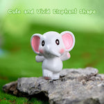 HASTHIP Elephant Miniature Decor for Garden and Flower Pots featuring 7Pcs Resin Figurines | Cute Desk and Dollhouse Decorations