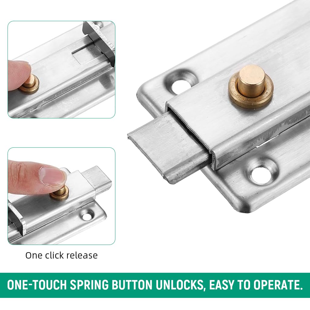 HASTHIP Door Latch for Room and Fence Doors featuring One Press Release and Screw Fixed Steel Design