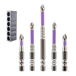 HASTHIP® Juego de 6 Puntas Destornillador Magnéticas, Acero Aleado Resistente, Vástago Hexagonal 1/4, Brocas Phillips para Taladro e Impacto, Antideslizante, Tamaños 25-150mm