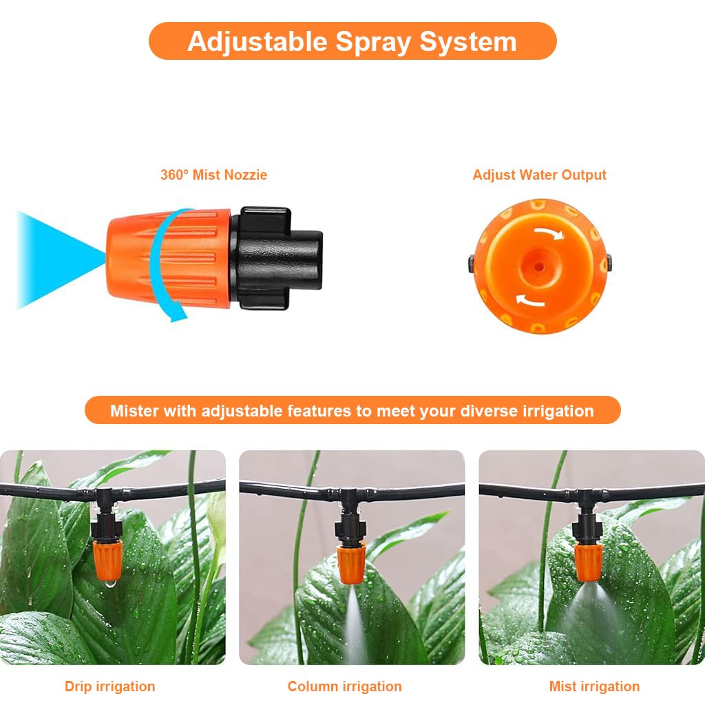 HASTHIP Slow Irrigation Fitting Kit for DIY Gardening with 240 pcs Connectors & Drippers