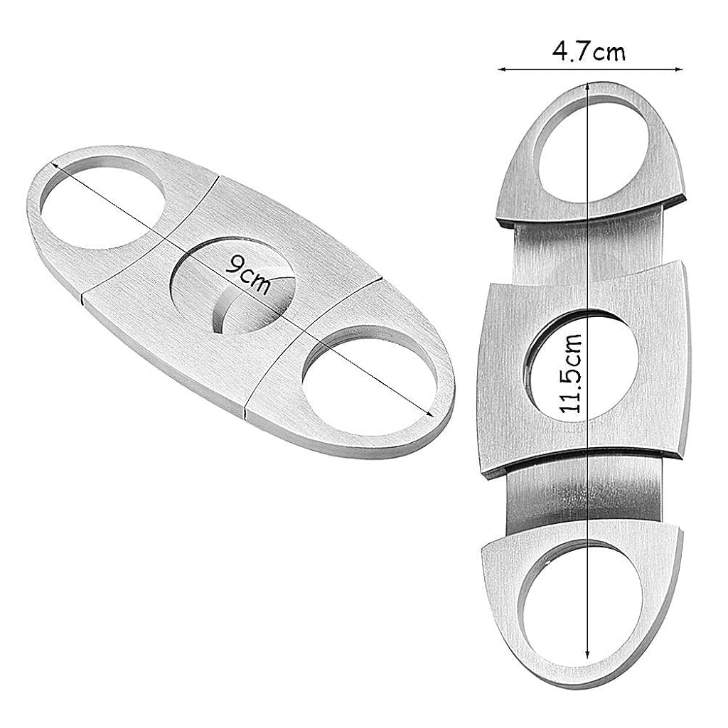 HASTHIP Cigar Cutter for Pocket Use with Double Guillotine Blades and Stainless Steel | 2PCS
