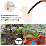 HASTHIP Plants Drip Irrigation Kit for Gardens and Lawns with 200 Piece 1/4 Inch Connectors