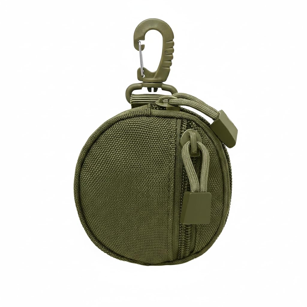HASTHIP® Bolsa con Cremallera de Tela Oxford Pequeña con Mosquetón Rápido, Estuche Multifuncional para Monedas, Auriculares, Llaves y Accesorios de Viaje, Organizador Compacto para Mochila o