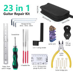 HASTHIP Guitar Repair and Maintenance Tool Kit for DIY Setup with 23 Tools | Ruler and Zipper Case