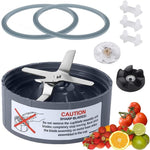 HASTHIP Blender Replacement Parts for NutriBullet 600W and 900W featuring 6‑Fin 304 Stainless Blade | 8 Pieces Set with Gaskets and Motor Coupler