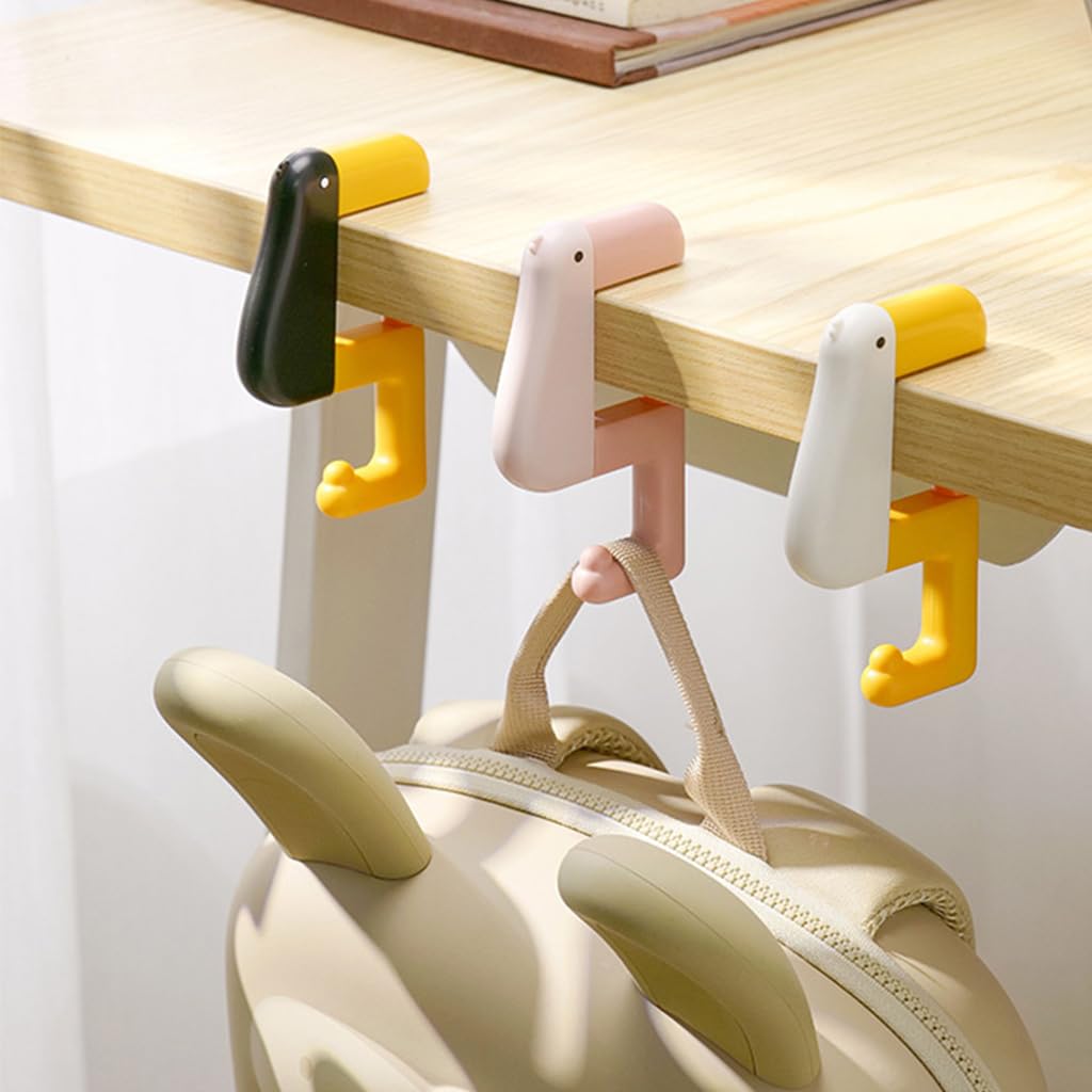 HASTHIP Portable Folding Table Hook for Desk Storage with Screw Tightened Clip | Duck Shaped Bag Hanger