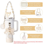 HASTHIP Stanley Cup Accessories Set for 40oz 30oz with Silicone Boot and Straw Cover | 24PCS Decorative Charm Kit
