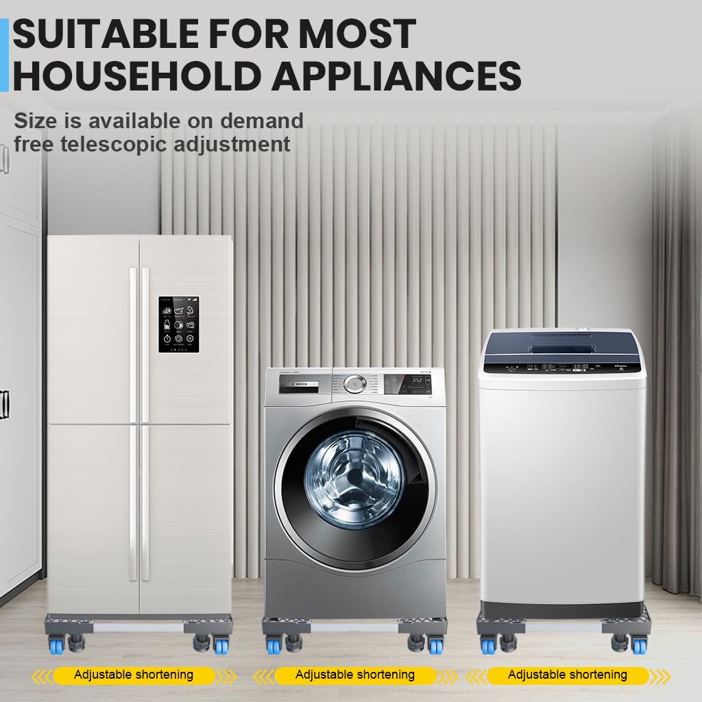 HASTHIP® Stand for Washing Machine Universal 16-25 inches 4-Wheel Extendable Moving