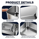 HASTHIP Stainless Steel Food Containers Set for Freezer and Outdoor Use with Clear Leak Proof Lids | 3 Sizes 650ml 1100ml 1700ml