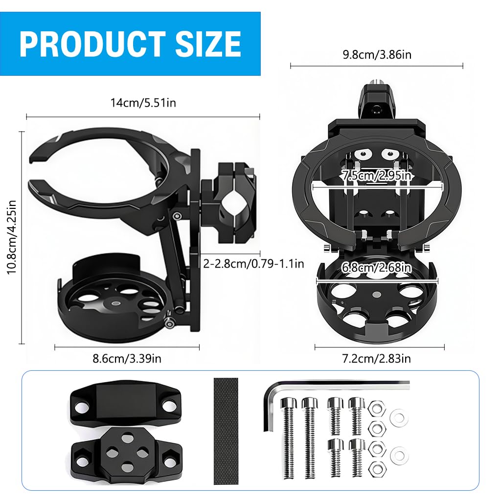 HASTHIP Adjustable Foldable Bike Water Bottle Holder for 20-28mm Handlebars