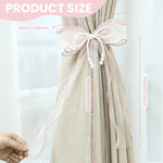 HASTHIP Curtain Tiebacks for Bedrooms with Pink Bows Pearls and Lace | 2 Pcs 31.5 in Set
