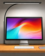 HASTHIP® 3-Color LED Table Lamp for Study Room, 15.7'' Study Lamp with Flexible Gooseneck USB Wired Desk Light with 10-Level Dimming Aluminum Alloy Lamp Light for Study, Office