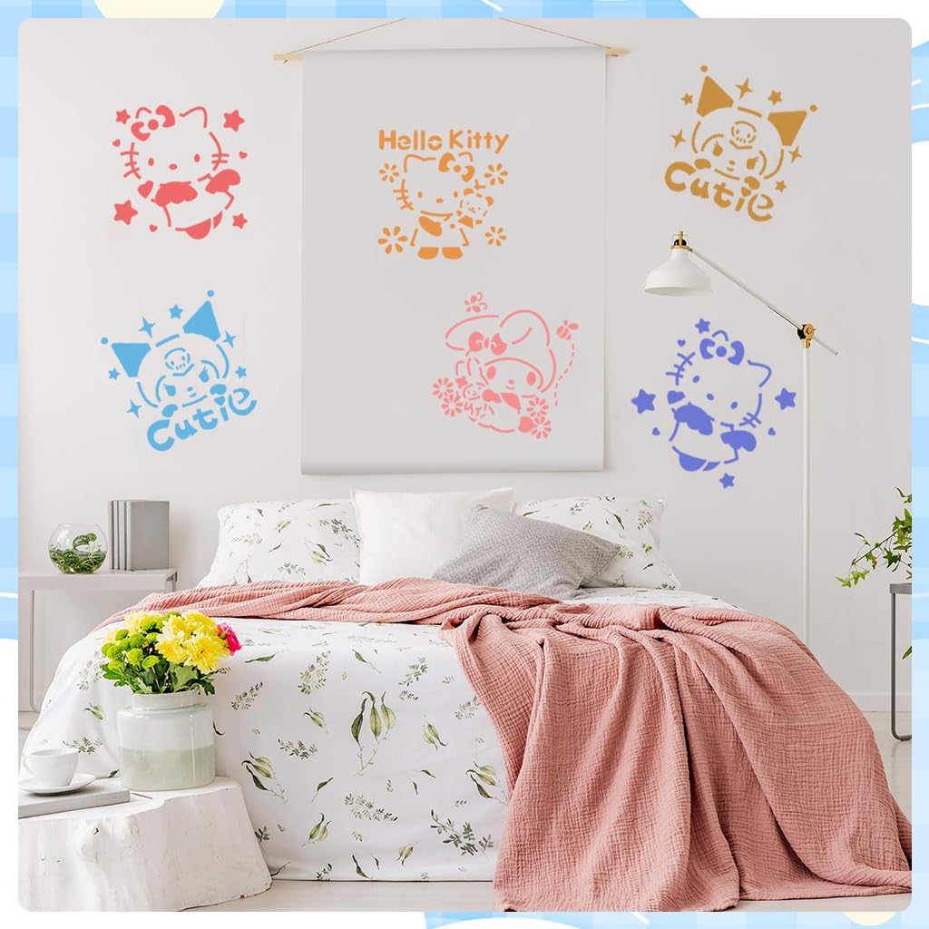 HASTHIP Floral Painting Stencils for DIY Crafts with Filleted Corners 20Pcs 5.9x4.7in | Reusable Art Templates