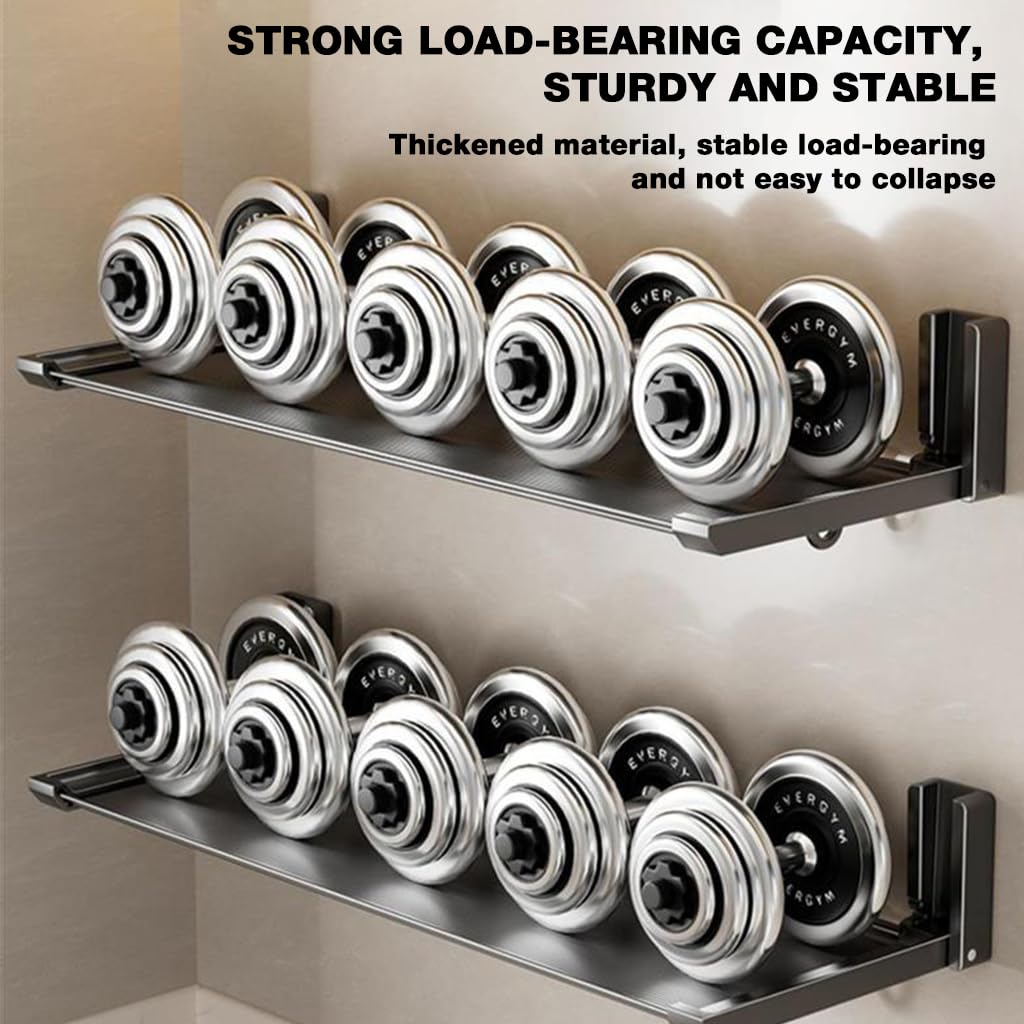 HASTHIP Kitchen Rack Wall Mounted for Space Saving with 5 Hooks and 22x7 in Foldable Shelf | No Drill Organizer for Condiments and Utensils