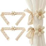 HASTHIP Floral Curtain Tiebacks for Home Decoration featuring Flower Charm Design | 2Pcs with Ribbon