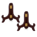 HASTHIP® Wooden Easel Plate Frame Holder Set Brown Display Stands for Photos Artwork Small Decorative Plates Desktop Ornament Display