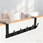 HASTHIP Over the Door Hooks for Clothes and Towels featuring 6 Hook Rack in Black Aluminum