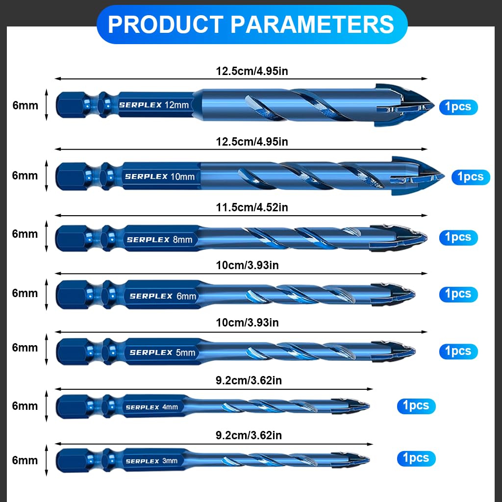HASTHIP® 7-Piece Carbide Drill Bit Set