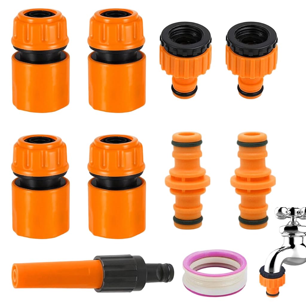 HASTHIP® 1/2 Inch Hose Quick Connect Fittings Set,Water Hose Connectors & Coupler Adapter Kit,Weather Resistant Brass Garden Quick Connect for Pool Car Wash Lawn & Greenhouse -