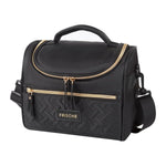 HASTHIP Lunch Bag for Office School and Picnic with Waterproof Insulated Design | Quilted Black Tote Featuring Handle and Shoulder Strap