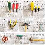Pegboard Hooks Kit Pegboard Hooks Assortment with Pegboard Bins, Peg Locks, for Organizing Various Tools, 80 Durable Hooks & 4 Bins for 1/8" & 1/4" Pegboards, Versatile Storage Tools