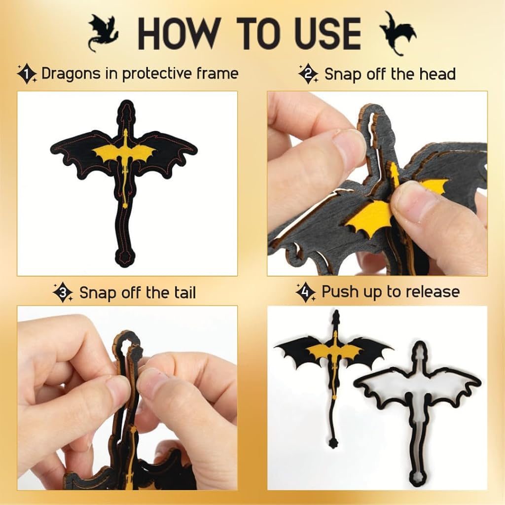 HASTHIP® Fourth Wing Merch Dragon Bookshelf Decor, Handmade Wooden Bookshelf Decorations, Fantasy Fan Book Nook Acotar Trinkets, Cool 4th Wing Bookish Accessories Gifts for Books Lovers