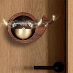 HASTHIP Magnetic Door Chime for Home and Shop featuring Whale Shape and 9.2x6.2x3.5 cm Wooden Bell | Easy Magnetic Mount
