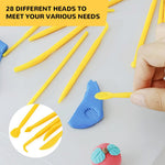 HASTHIP Clay Art Tool Kit for Pottery and Sculpting with 14 Tools featuring Dual Head Design | Includes Acrylic Rollers and Storage Bag