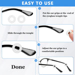 HASTHIP Glasses Ear Grip Silicone Retainers for Eyewear Stability 10 Pairs Black and Clear | Comfortable Anti Slip Holders for Adults and Kids