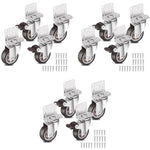 HASTHIP Swivel Caster Wheels Set for Furniture and Cabinets with Screw Mount Design | 12PCS 2 Inch Rubber Casters Support 600lbs