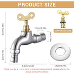 HASTHIP Lockable Faucet for Outdoor Spigots with 2 in 1 Key Valve and Zinc Alloy Body | Prevent Water Theft
