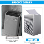 HASTHIP Washing Machine Cover for Top Load Washers with Zipper Access 56x60x83cm | Black Dustproof PEVA