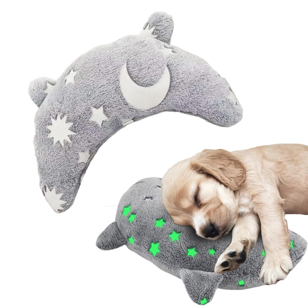HASTHIP® Almohada para Mascotas de Peluche Suave con Diseño de Estrellas Que Brillan en la Oscuridad,Cojín Descanso para Gato y Perro Pequeño con Soporte Cabeza y Cuello,Duradero