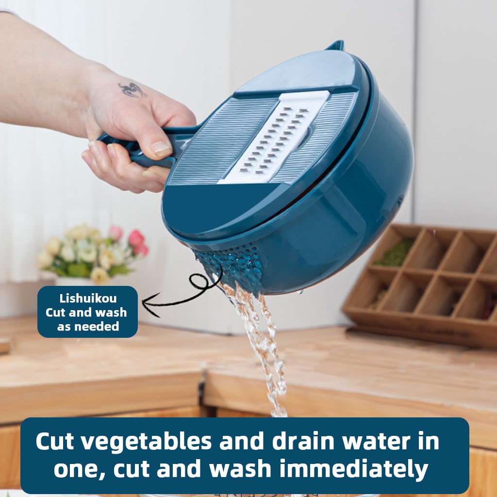 HASTHIP Vegetable Chopper 9 in 1 Multifunctional Cutter with Dicer and Storage Container | Ideal for Salad, Onion and Potato Prep