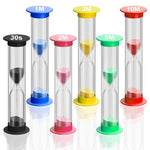 6PCS Small Sand Timer Hourglass Sandglass Sand Clock Timer 30sec / 1min / 2mins / 3mins / 5mins / 10mins(8.8cm High)