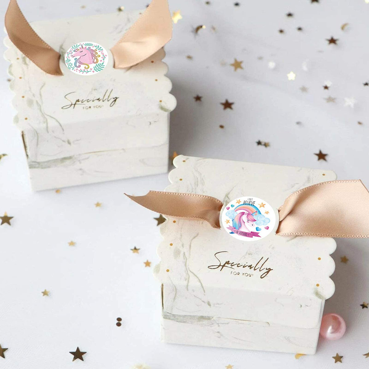 HASTHIP 1000 Pieces Unicorn Stickers for Kids Label Stickers DIY Stickers 1 inch Self Adhesive Decoration Stickers for School/Birthday/Party/Book/Gift Bag Decorations, Paper