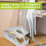 HASTHIP Multi Caps Storage Box for Collectors with Zip-up Roof and Clear Window 42x22x17cm