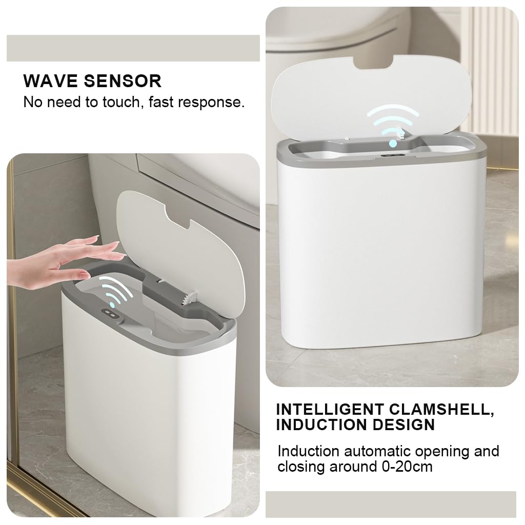 HASTHIP Smart Dustbin for Home with 12L Capacity featuring Motion Sensor Lid and Waterproof PP Design | Touchless Waste Bin for Kitchen or Bathroom
