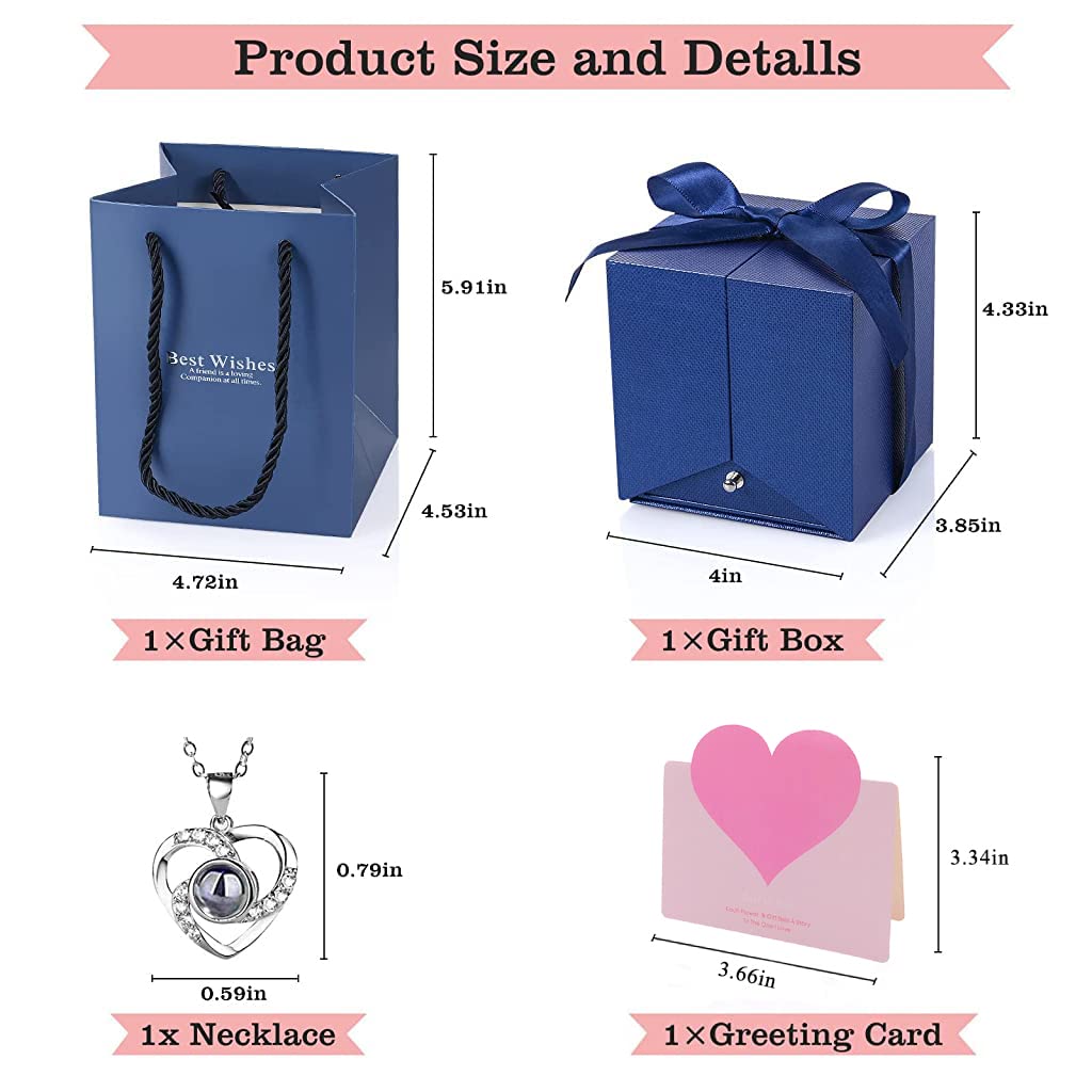 HASTHIP® Eternal Rose Necklace for Women Girls Creative Preserved Rose Flower Gift