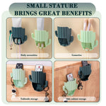 HASTHIP Toothbrush Holder for Bathroom Wall with Dual Slots and Self-Adhesive Mount | Green and Blue 2Pcs Set