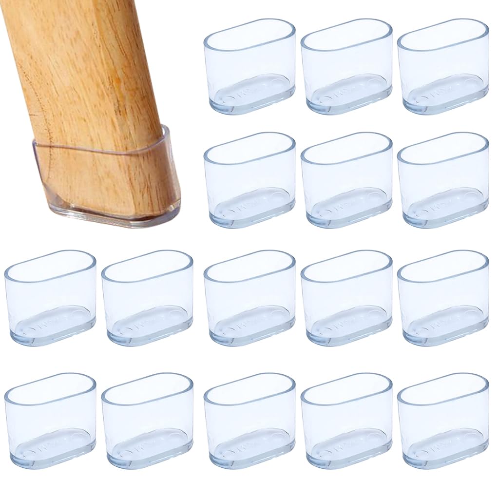 HASTHIP Chair Leg Floor Protectors for Hardwood and Tile Floors 16pcs 15x30mm PVC Sleeves