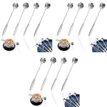 HASTHIP Coffee Spoon Set for Desserts and Tea with 12PCS 18cm Stainless Steel | Gold Flower Design